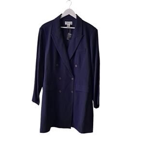 Bloomingdale's Women's Blue Double Breasted Peak Lapel Blazer Dress Sz 24W NWOT